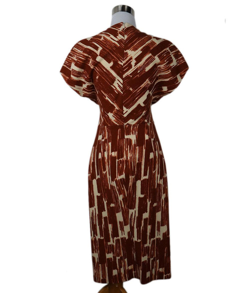 Bottega Veneta Rust & Ivory Print Dress sz 4 - Michael's Consignment NYC