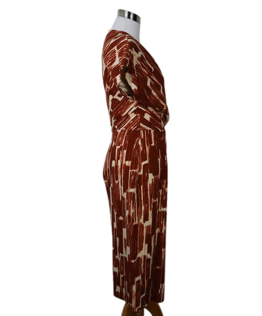 Bottega Veneta Rust & Ivory Print Dress sz 4 - Michael's Consignment NYC