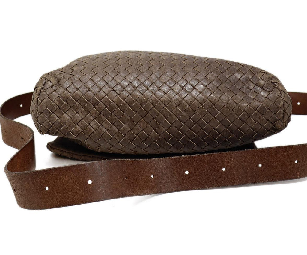Bottega Veneta Taupe Brown Woven Leather Crossbody - Michael's Consignment NYC
