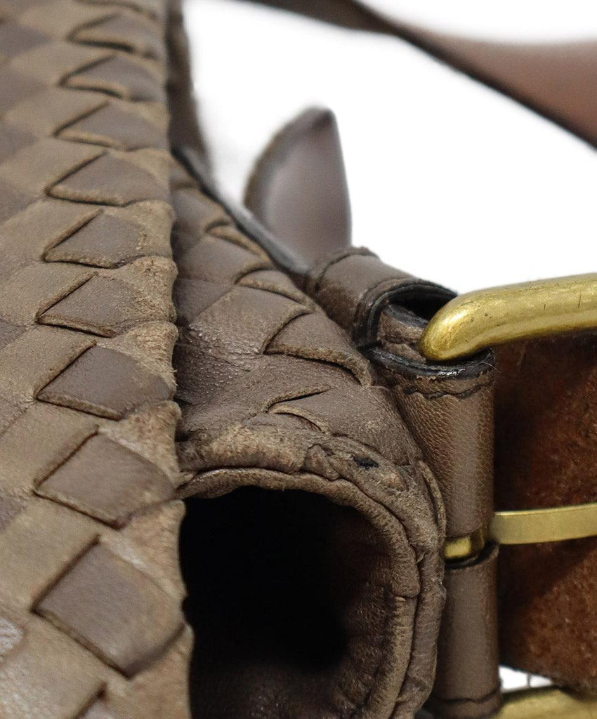 Bottega Veneta Taupe Brown Woven Leather Crossbody - Michael's Consignment NYC