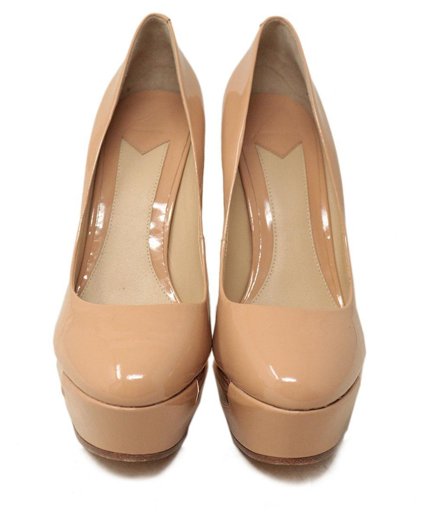 Brian Atwood Nude Patent Leather & Gold Heels sz 7 - Michael's Consignment NYC