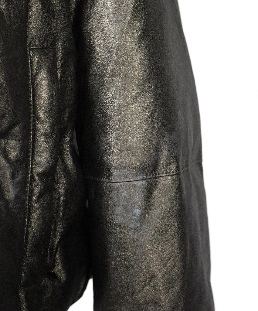 Brunello Cucinelli Bronze Leather Coat sz 14 - Michael's Consignment NYC