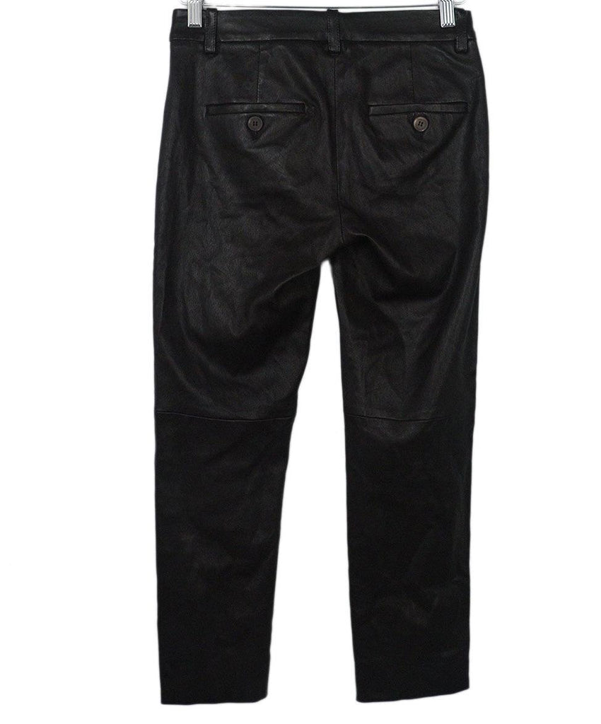 Brunello Cucinelli Brown Leather Pants sz 4 - Michael's Consignment NYC