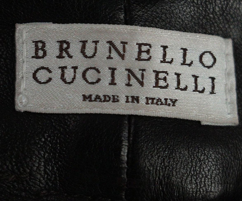 Brunello Cucinelli Brown Leather Pants sz 4 - Michael's Consignment NYC