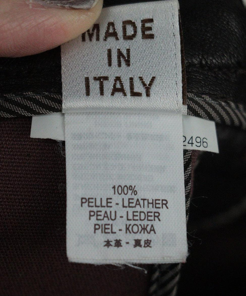 Brunello Cucinelli Brown Leather Pants sz 4 - Michael's Consignment NYC
