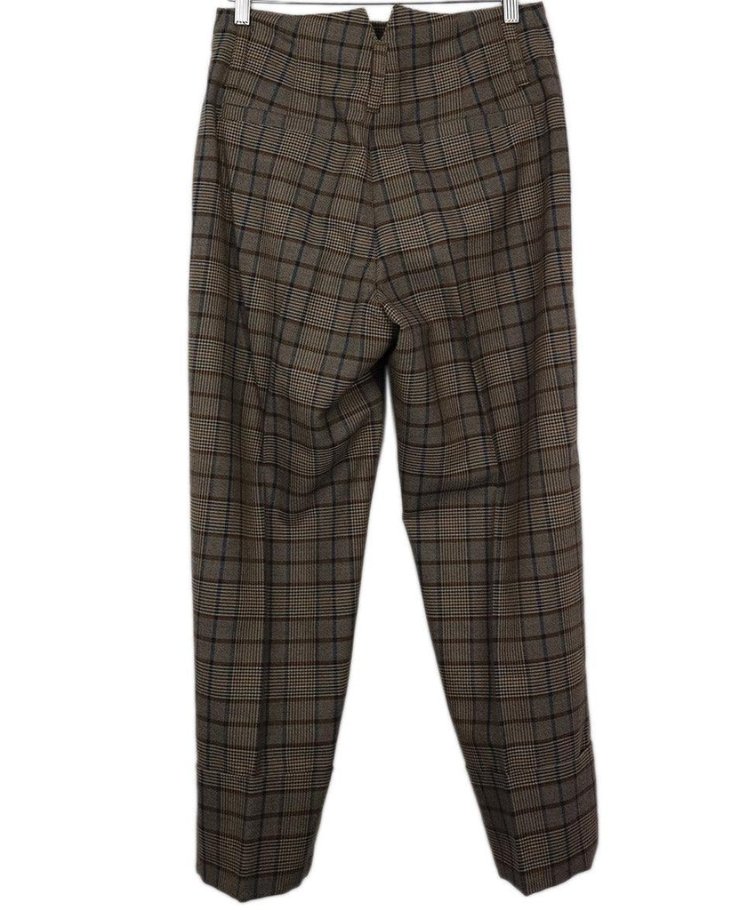 Brunello Cucinelli Brown Plaid Wool Pants sz 6 - Michael's Consignment NYC