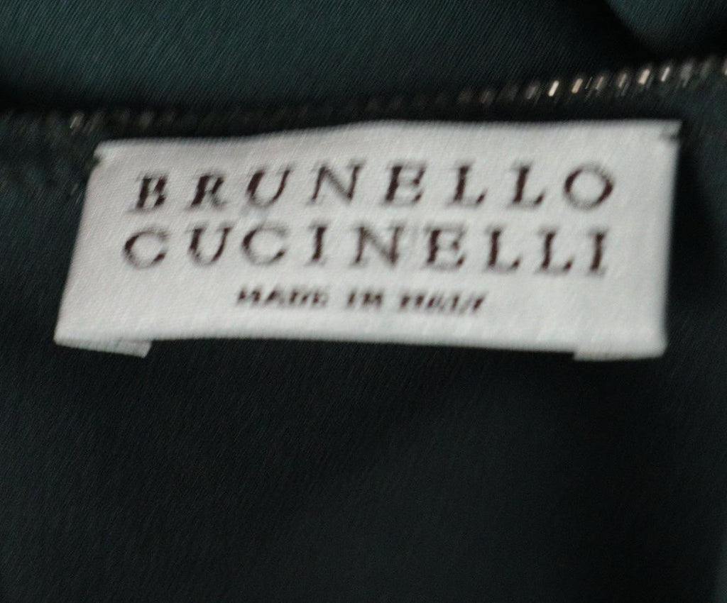 Brunello Cucinelli Olive Silk Blouse sz 6 - Michael's Consignment NYC