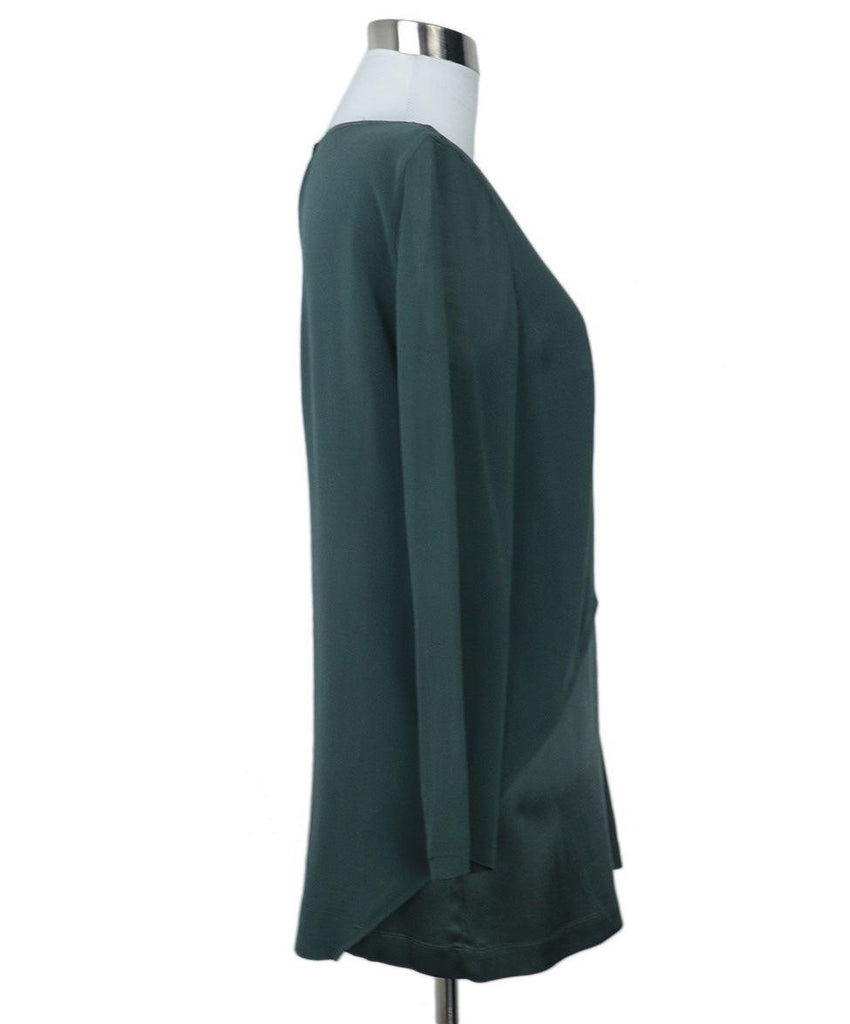 Brunello Cucinelli Olive Silk Blouse sz 6 - Michael's Consignment NYC