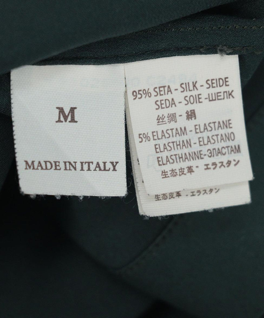 Brunello Cucinelli Olive Silk Blouse sz 6 - Michael's Consignment NYC