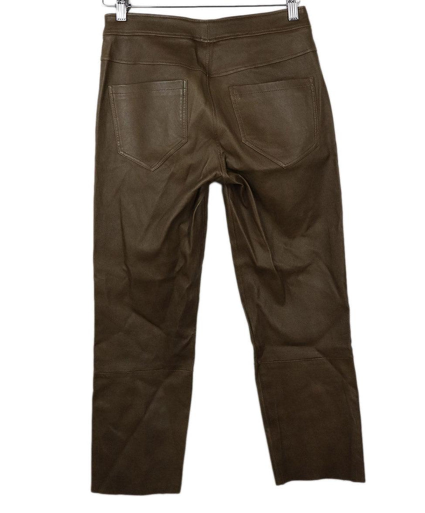 Brunello Cucinelli Taupe Leather Pants sz 4 - Michael's Consignment NYC