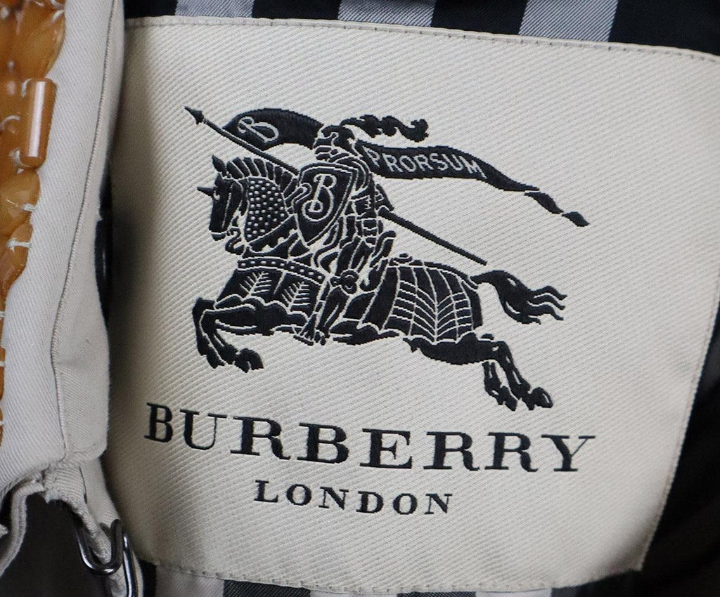 Burberry Khaki Jacket w/ Stone Collar sz 4 - Michael's Consignment NYC