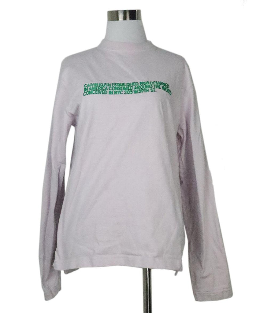 C Klein Lavender & Green Longsleeve Top sz 2 - Michael's Consignment NYC