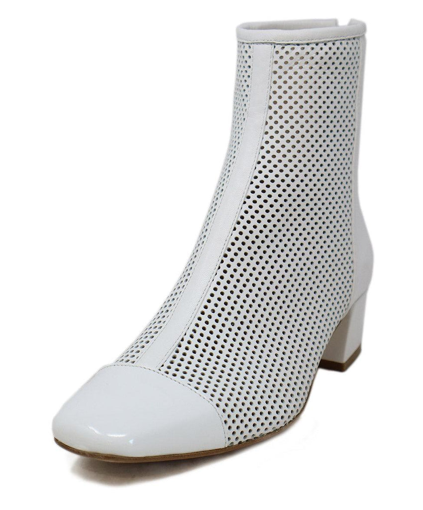 Carel White Perforated Leather Booties sz 8 - Michael's Consignment NYC