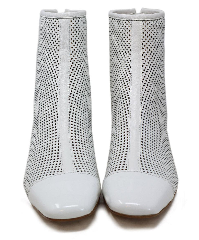 Carel White Perforated Leather Booties sz 8 - Michael's Consignment NYC
