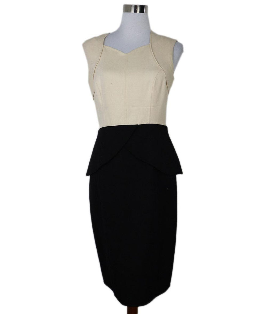 Carolina Herrera Black & Cream Wool Dress sz 4 - Michael's Consignment NYC