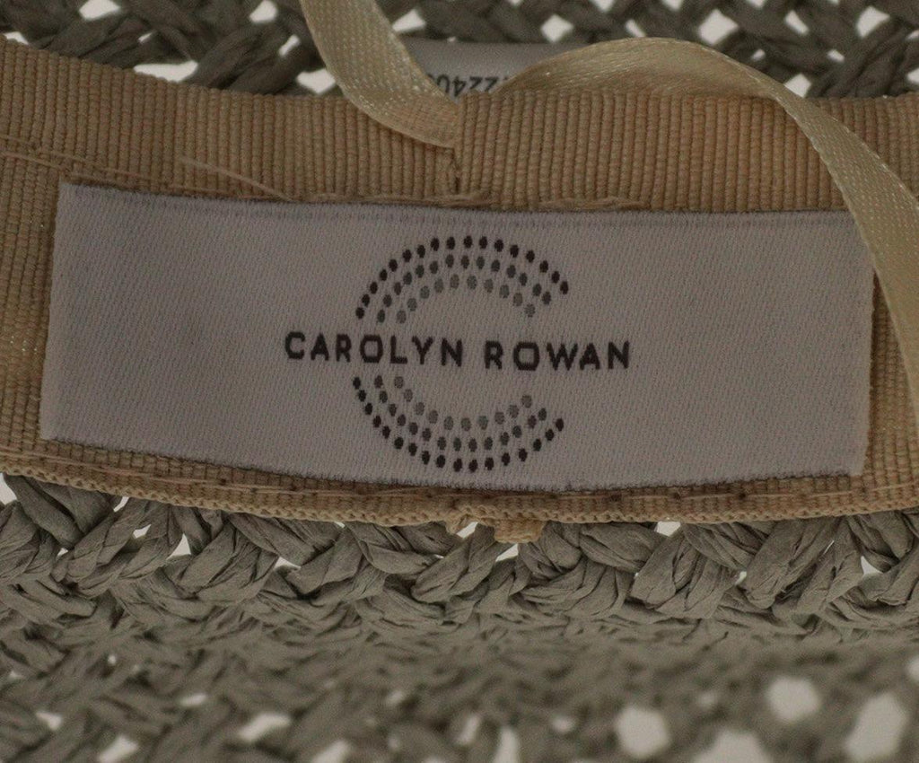 Carolyn Rowan Grey Straw Hat w/ Blue Embroidery - Michael's Consignment NYC