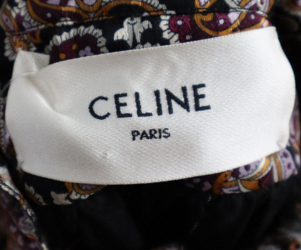 Celine Black & Purple Paisley Silk Ruffle Dress sz 2 - Michael's Consignment NYC