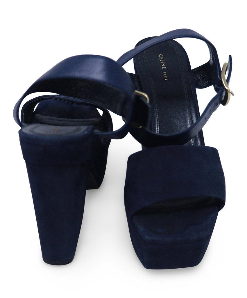 Celine Navy Suede Platform Sandals sz 9 - Michael's Consignment NYC