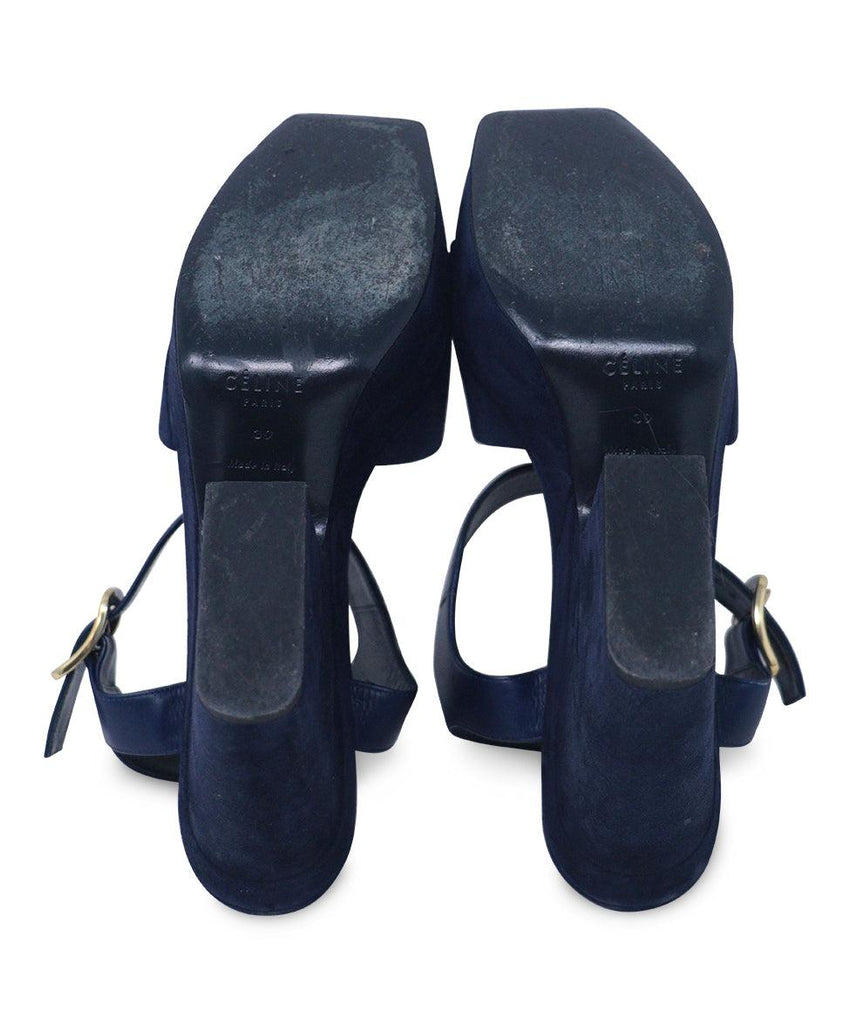 Celine Navy Suede Platform Sandals sz 9 - Michael's Consignment NYC