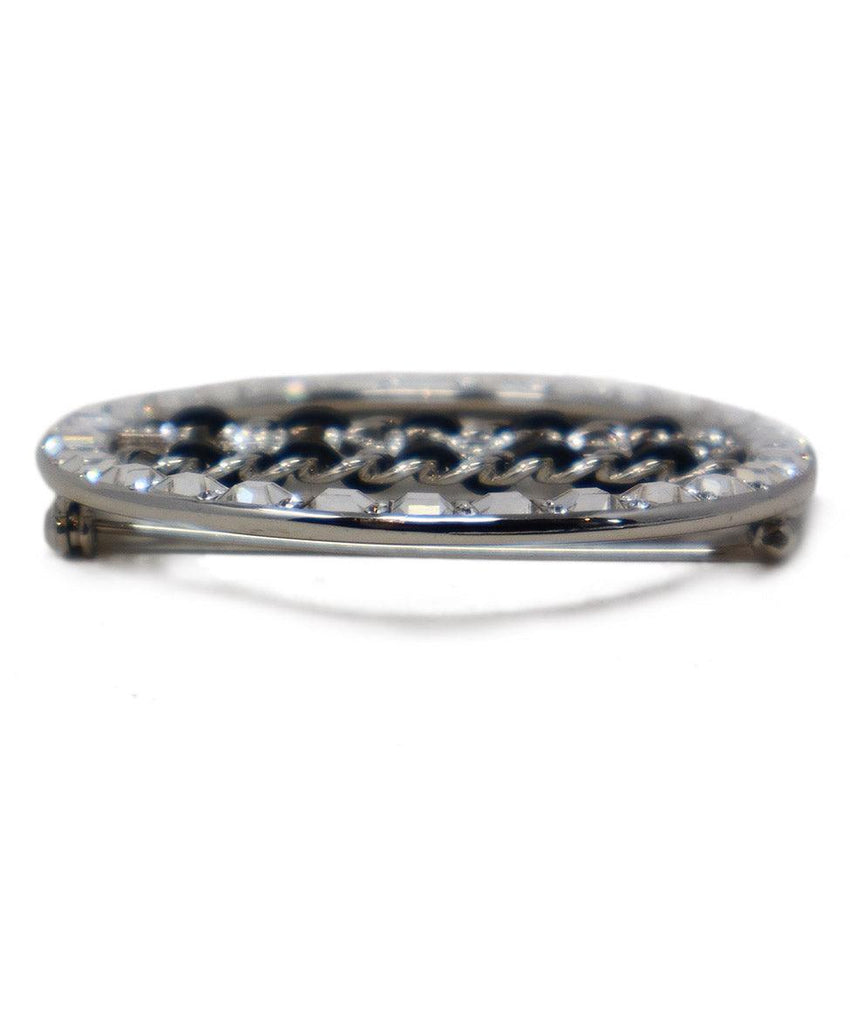 Chanel 2018 Black & Silver Rhinestone Pin - Michael's Consignment NYC