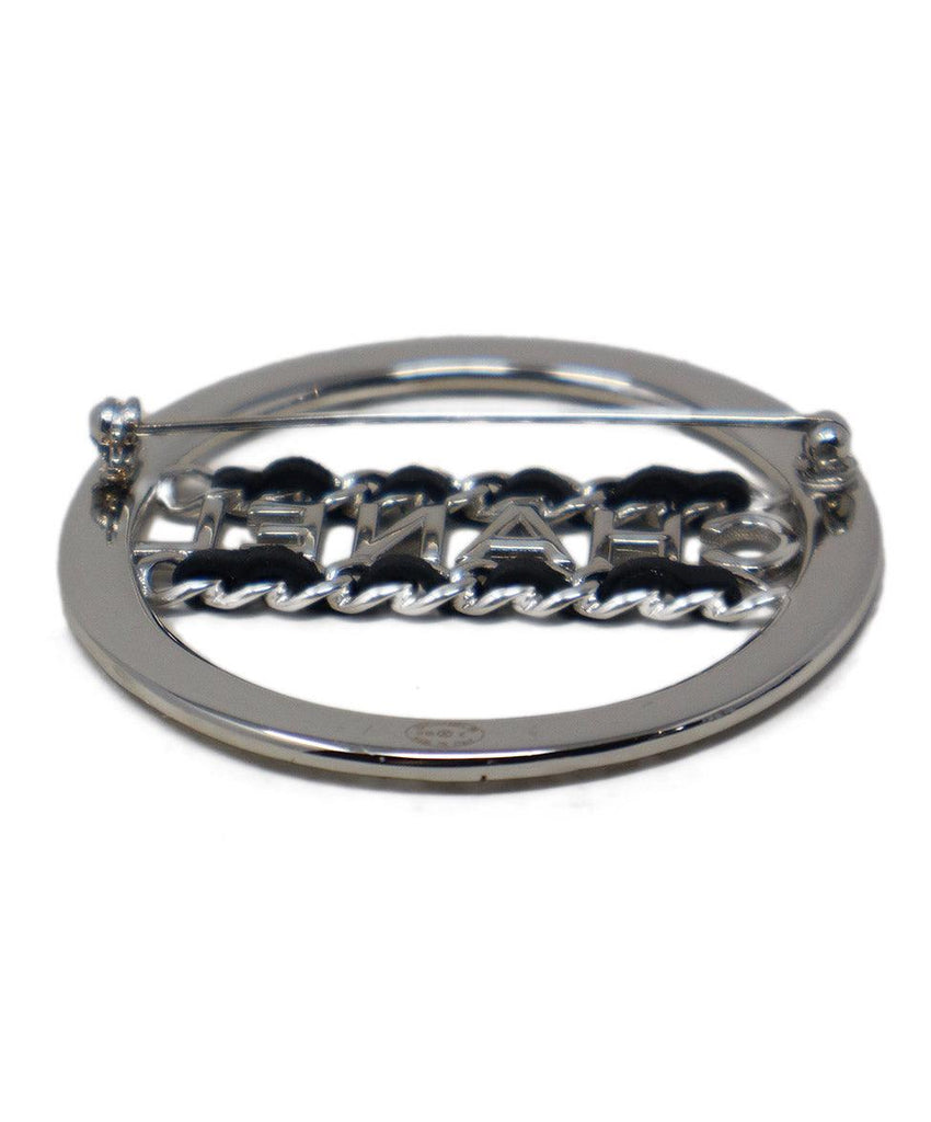 Chanel 2018 Black & Silver Rhinestone Pin - Michael's Consignment NYC