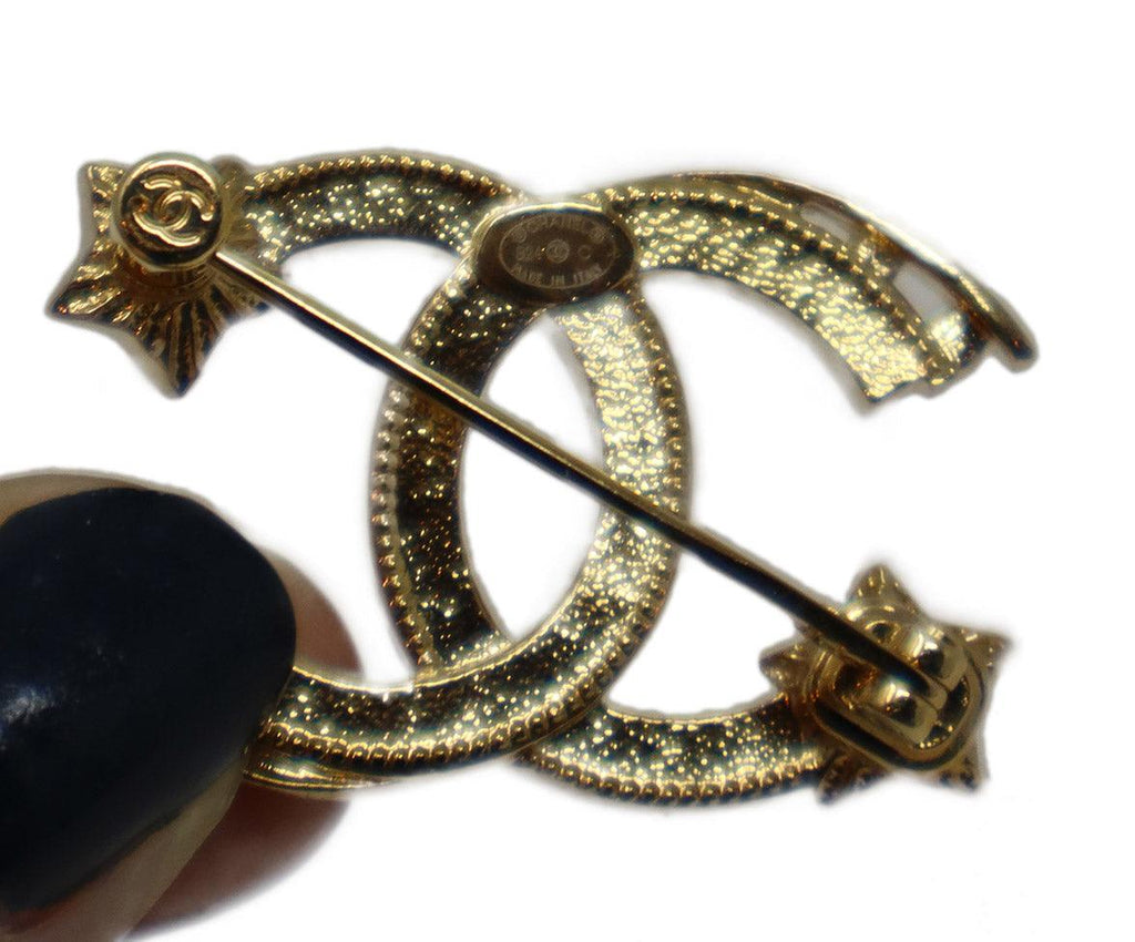 Chanel 2024 Gold Rhinestone & Pearl Pin - Michael's Consignment NYC