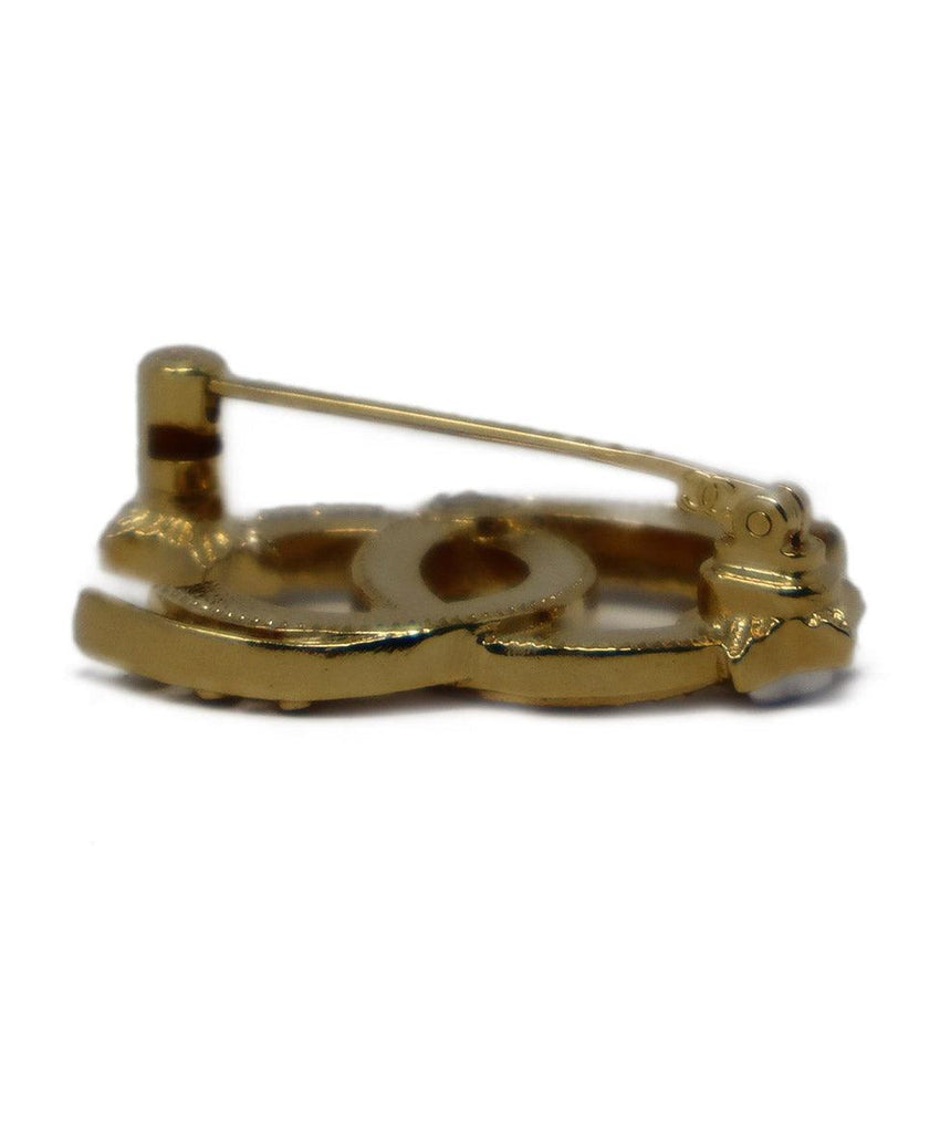 Chanel 2024 Gold Rhinestone & Pearl Pin - Michael's Consignment NYC