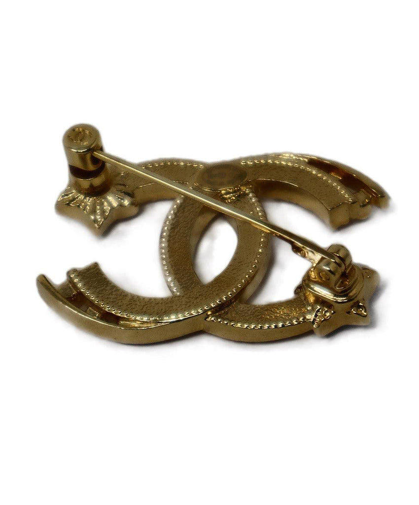 Chanel 2024 Gold Rhinestone & Pearl Pin - Michael's Consignment NYC
