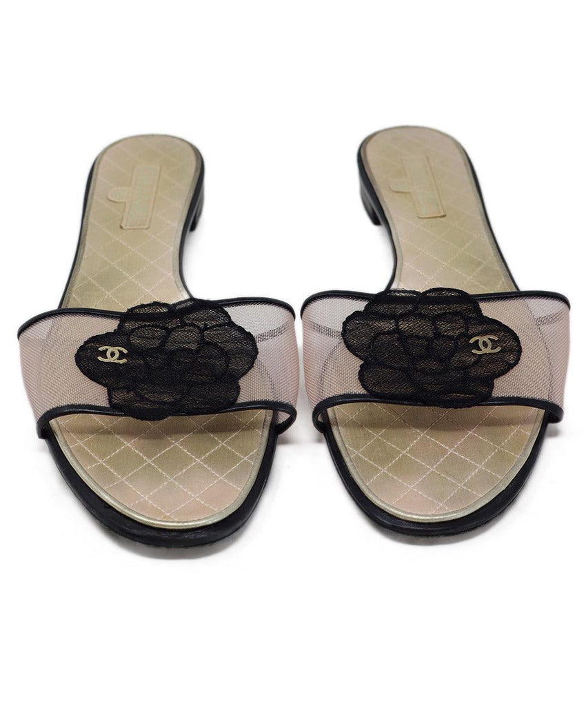 Chanel Black & Pink Mesh Sandals sz 10.5 - Michael's Consignment NYC