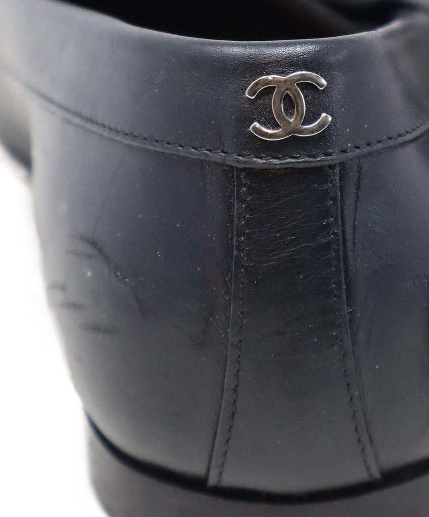Chanel Black Leather Pearls Trim Loafers sz 8.5 - Michael's Consignment NYC