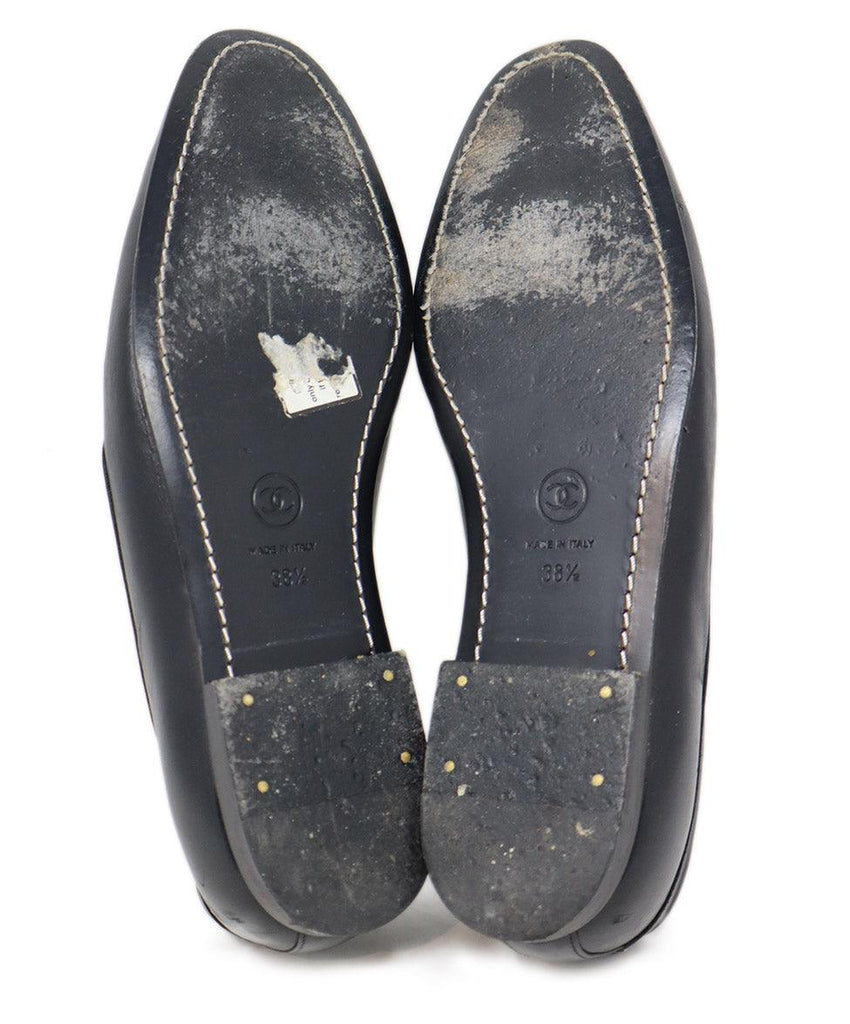 Chanel Black Leather Pearls Trim Loafers sz 8.5 - Michael's Consignment NYC
