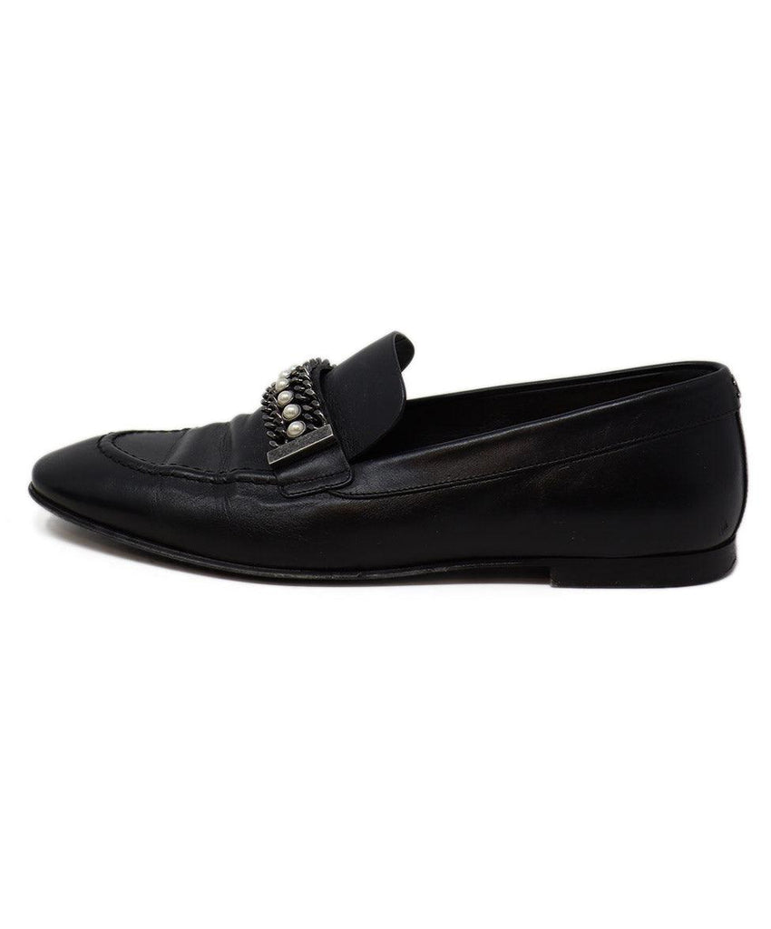 Chanel Black Leather Pearls Trim Loafers sz 8.5 - Michael's Consignment NYC