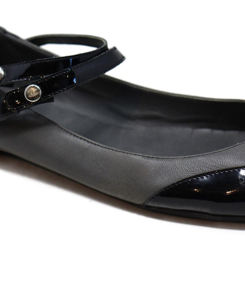 Chanel Black Patent & Grey Leather Shoes sz 11 - Michael's Consignment NYC