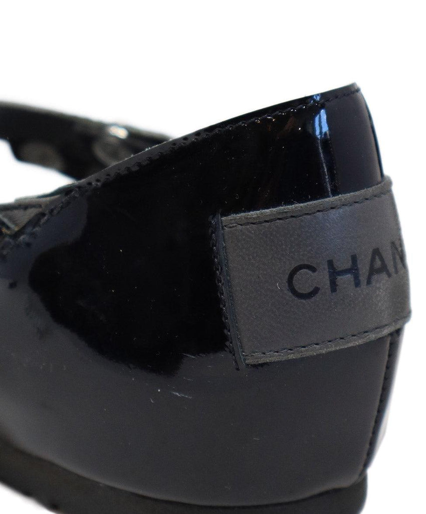 Chanel Black Patent & Grey Leather Shoes sz 11 - Michael's Consignment NYC