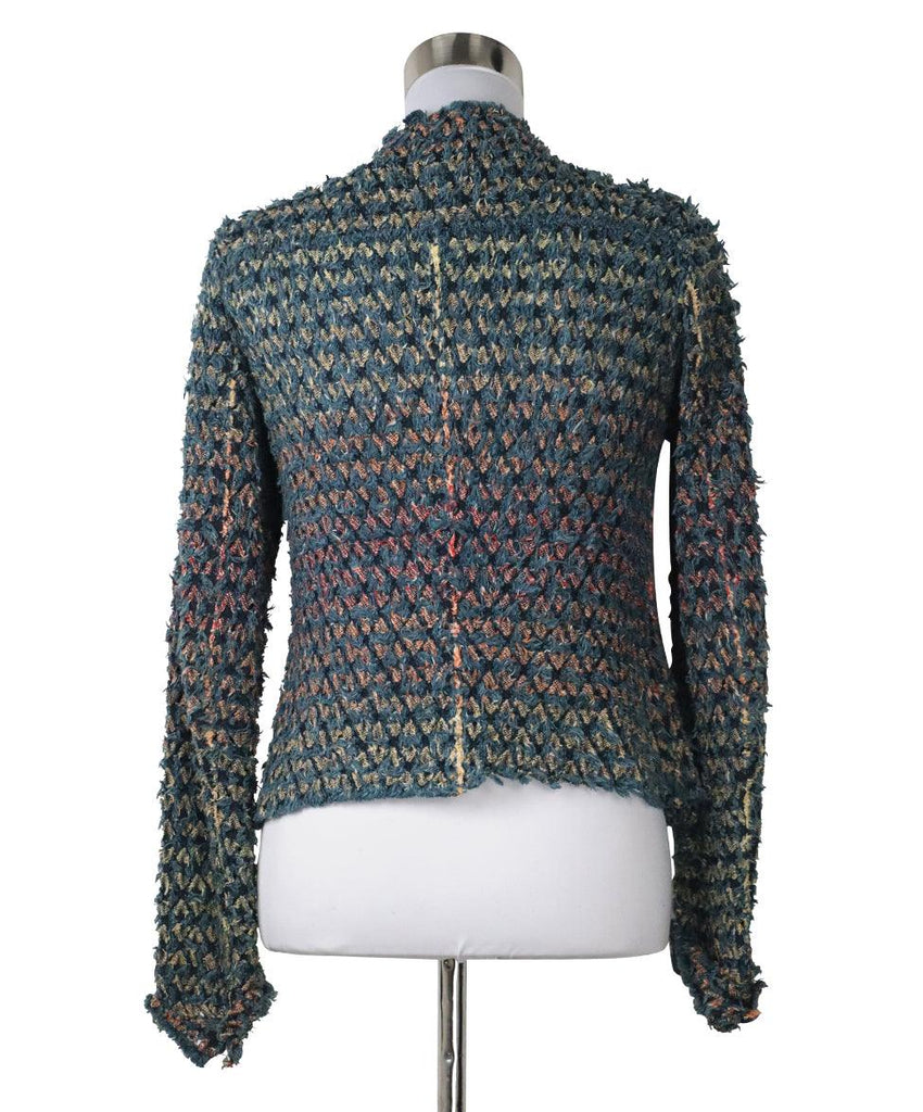 Chanel Blue Woven Denim Jacket sz 6 - Michael's Consignment NYC
