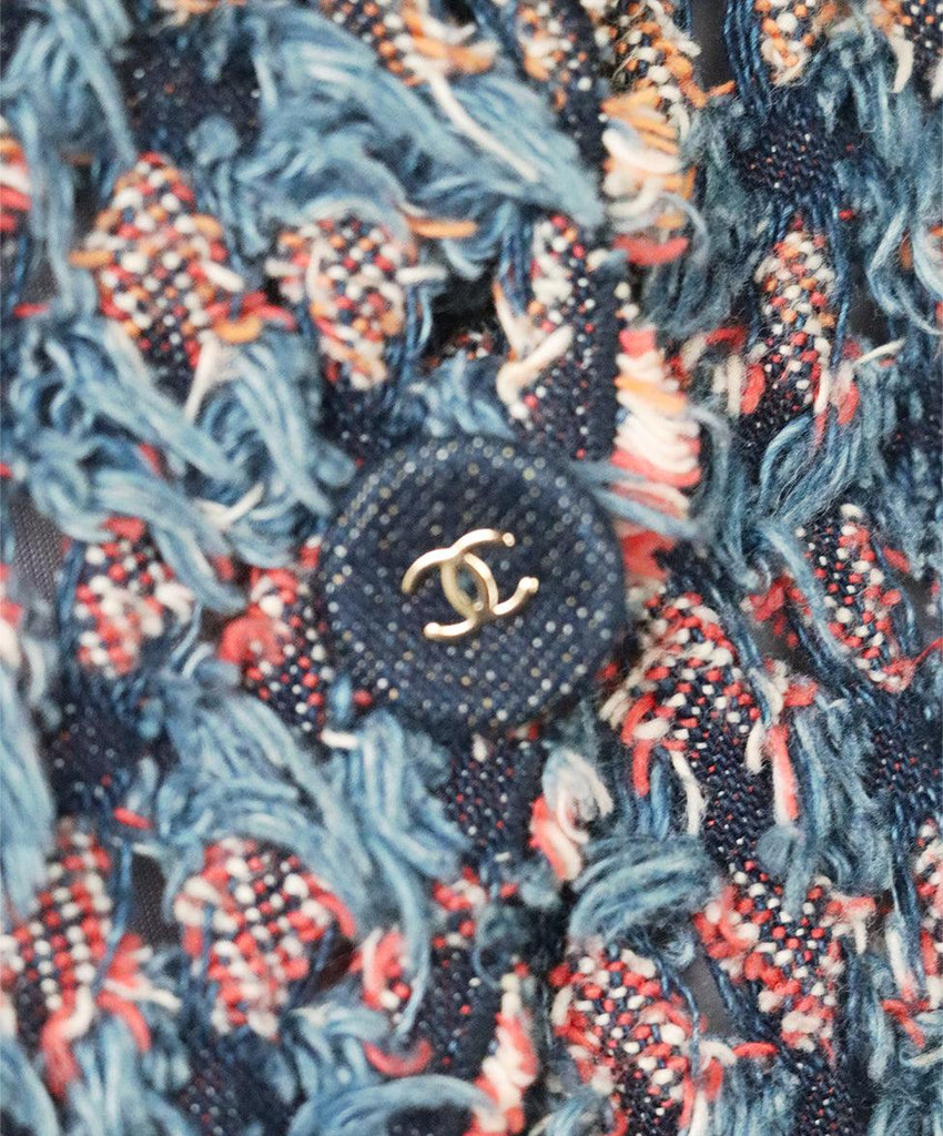 Chanel Blue Woven Denim Jacket sz 6 - Michael's Consignment NYC