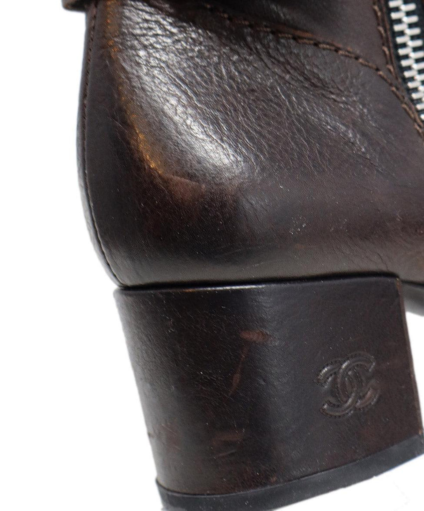 Chanel Brown Leather Tall Boots sz 8 - Michael's Consignment NYC