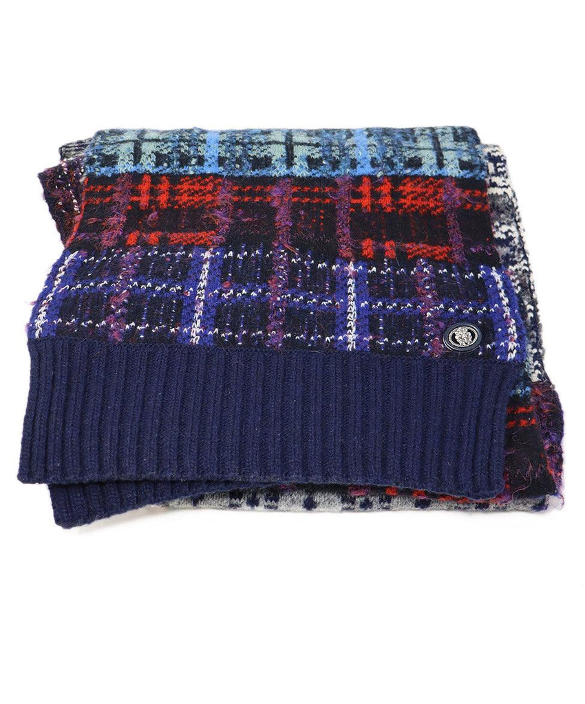 Chanel Multicolor Plaid Wool & Cashmere Shawl - Michael's Consignment NYC