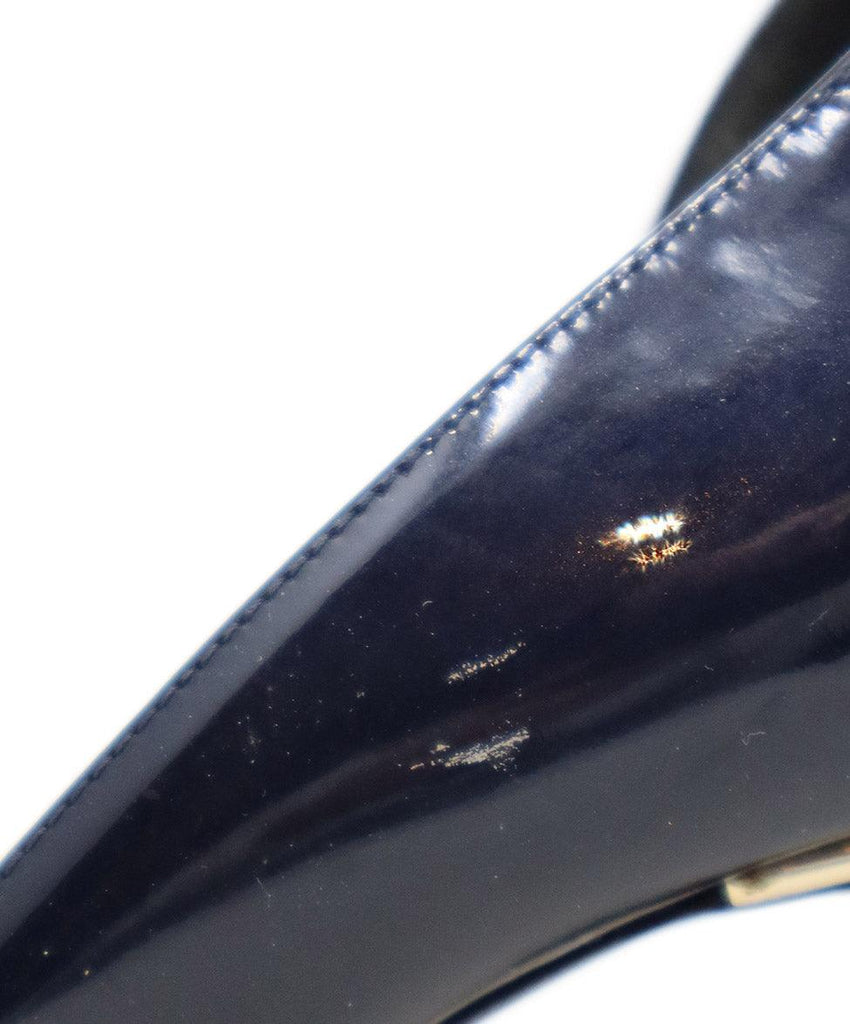 Chanel Navy Patent Leather Heels sz 9.5 - Michael's Consignment NYC