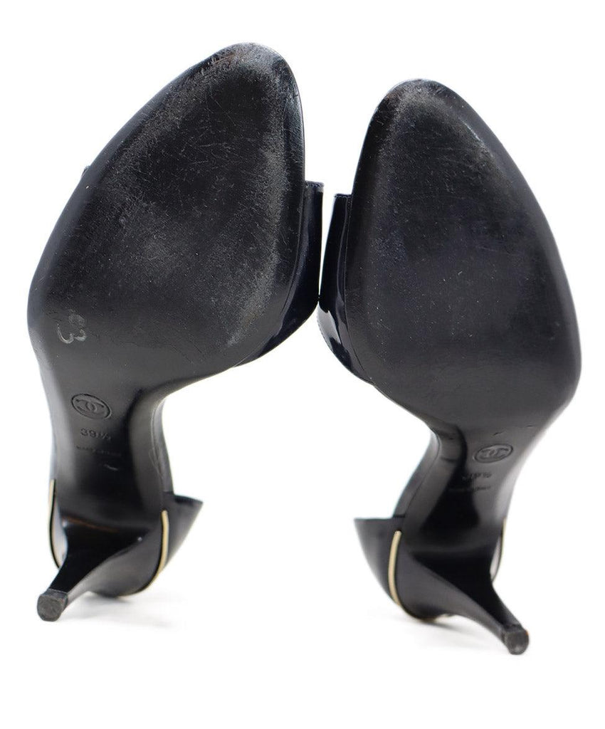 Chanel Navy Patent Leather Heels sz 9.5 - Michael's Consignment NYC