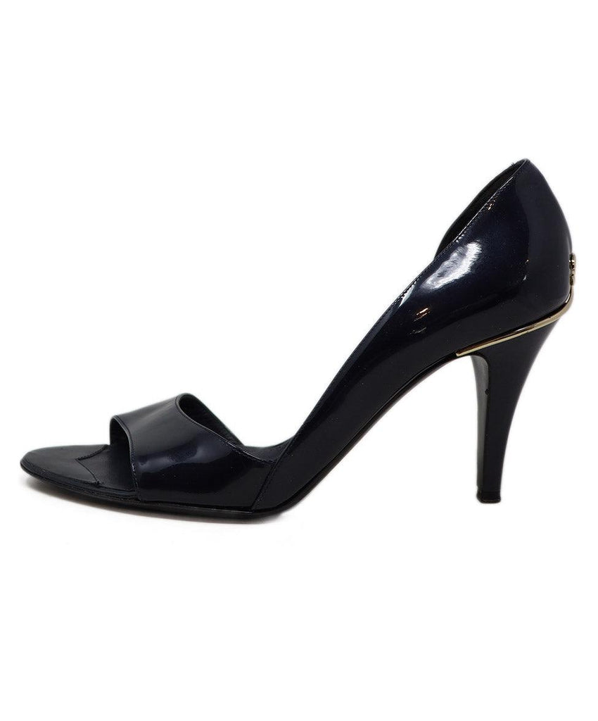 Chanel Navy Patent Leather Heels sz 9.5 - Michael's Consignment NYC