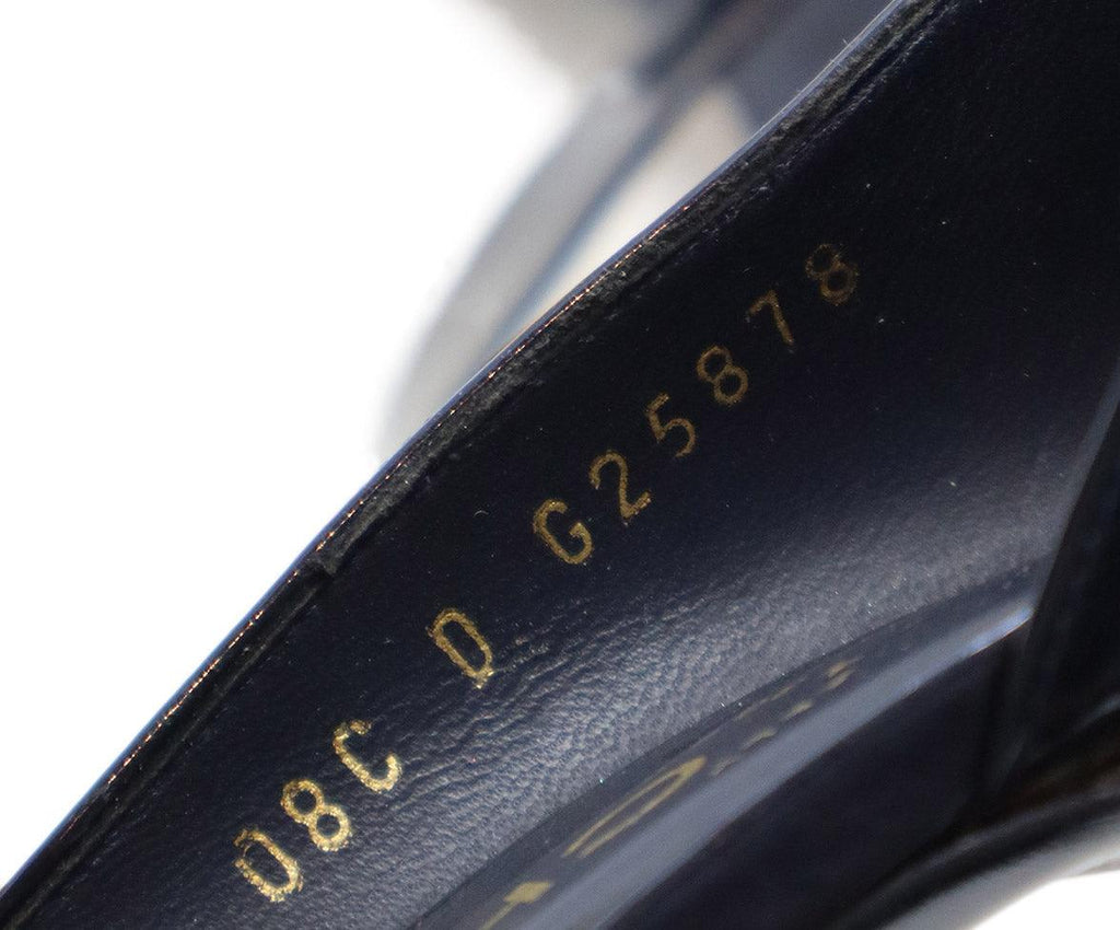 Chanel Navy Patent Leather Heels sz 9.5 - Michael's Consignment NYC