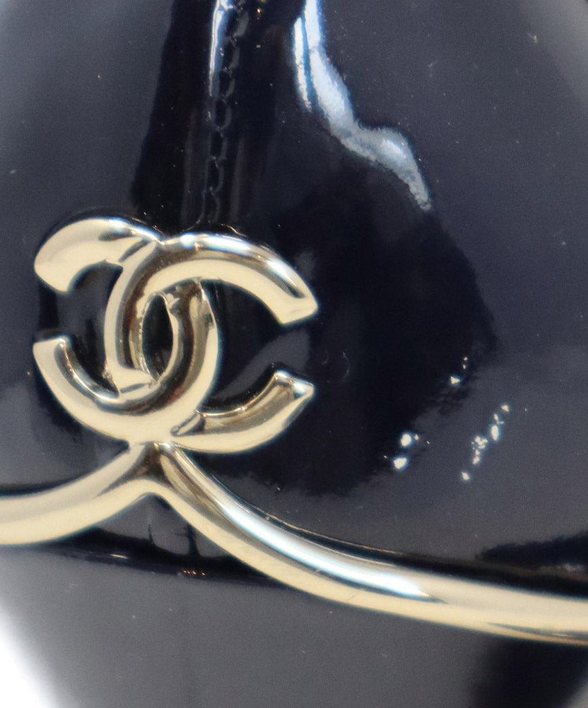 Chanel Navy Patent Leather Heels sz 9.5 - Michael's Consignment NYC