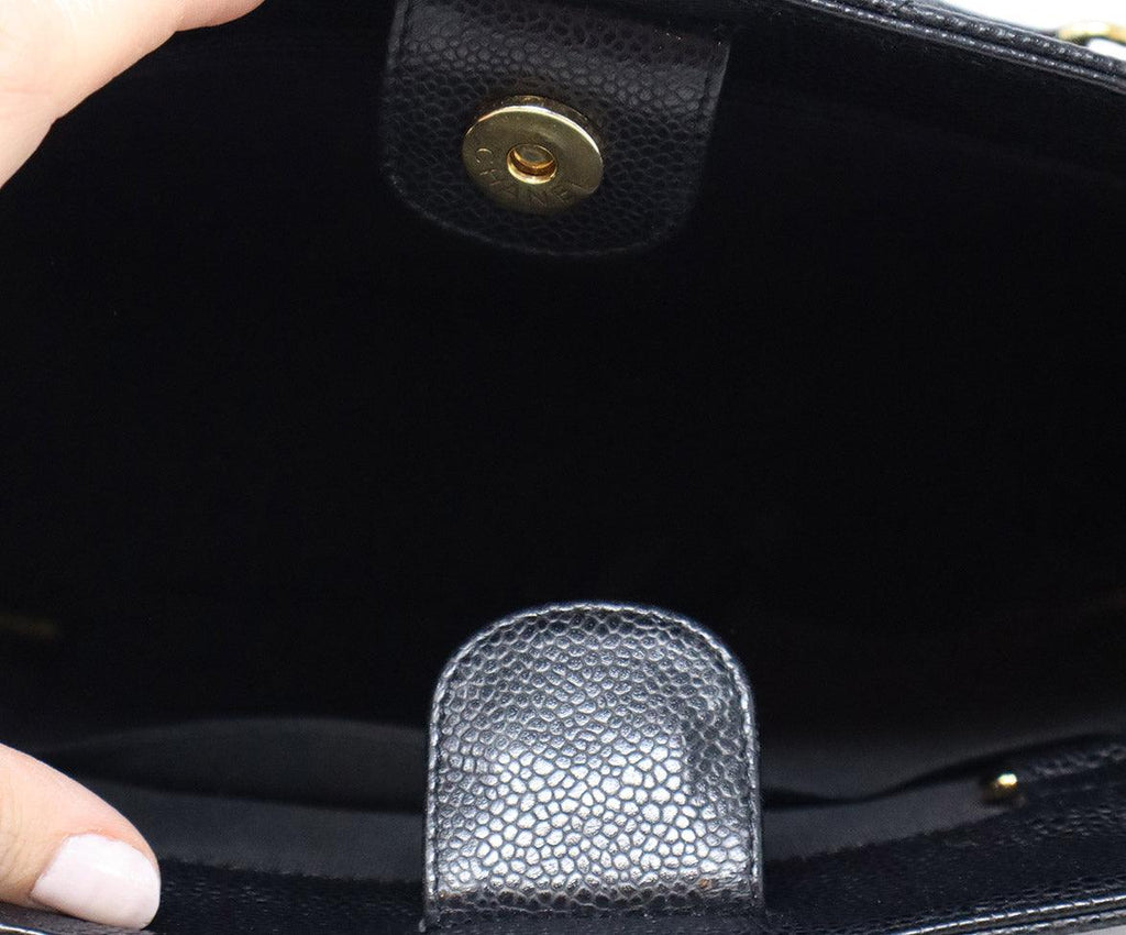 Chanel Vintage Black Caviar Leather Petite Shopper Tote - Michael's Consignment NYC