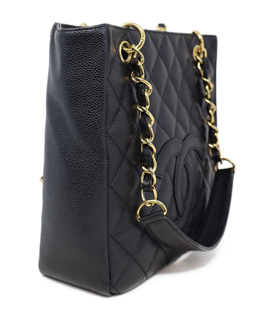 Chanel Vintage Black Caviar Leather Petite Shopper Tote - Michael's Consignment NYC