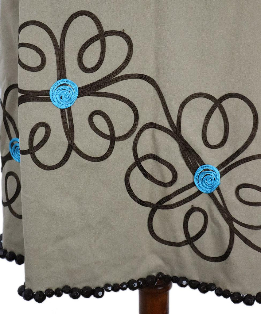 Cheap And Chic Khaki Cotton Beaded Skirt sz 8 - Michael's Consignment NYC