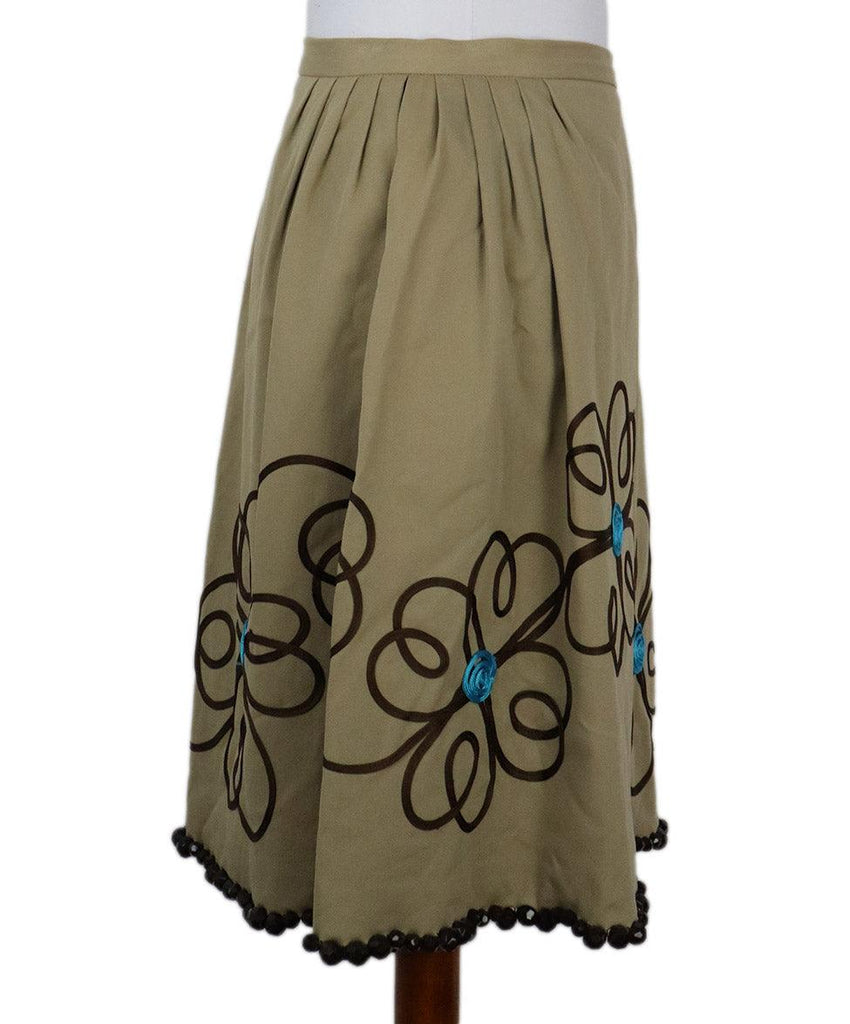 Cheap And Chic Khaki Cotton Beaded Skirt sz 8 - Michael's Consignment NYC