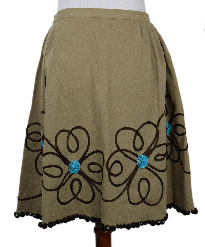 Cheap And Chic Khaki Cotton Beaded Skirt sz 8 - Michael's Consignment NYC