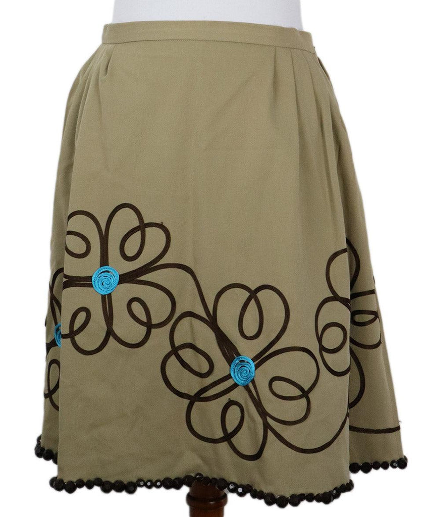 Cheap And Chic Khaki Cotton Beaded Skirt sz 8 - Michael's Consignment NYC