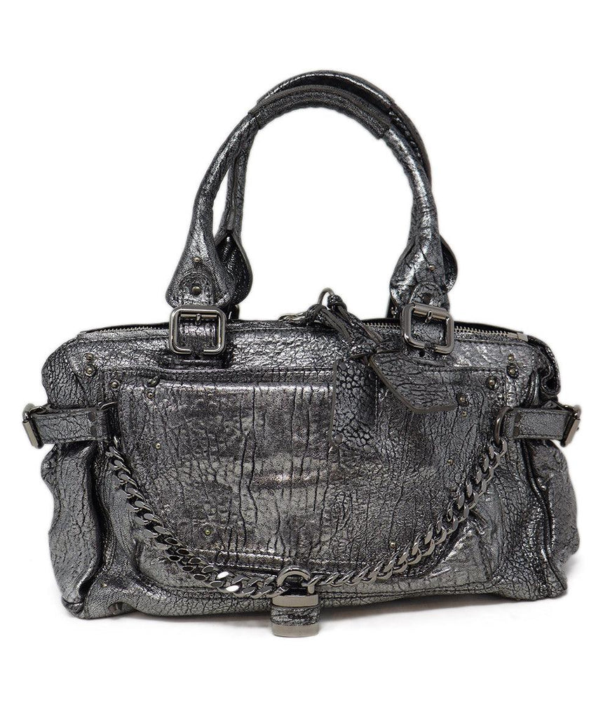 Chloe Silver Grained Leather Paddington Bag - Michael's Consignment NYC